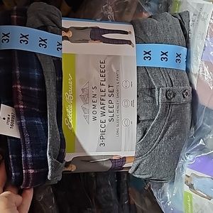 Eddie Bauer Ladies' 3-Piece Waffle Fleece Pajama Set 3X